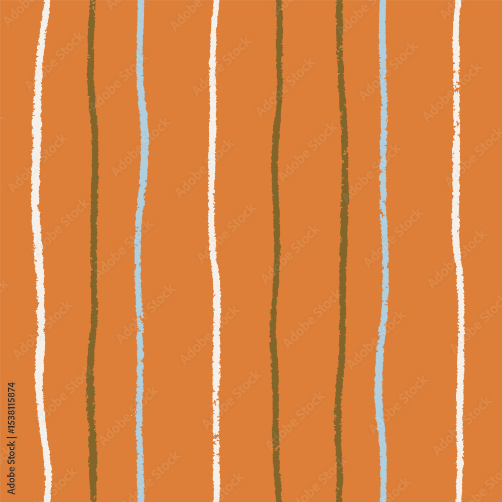 Poster Seamless pattern, striped print. Endless hand-drawn texture with subtle thing simple lines, minimal background design for modern textile, fabric, wrapping paper. Colored flat vector illustration