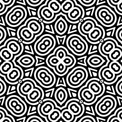 Vector monochrome seamless pattern. Abstract texture for fabric print, card, table cloth, furniture, banner, cover, invitation, decoration, wrapping.seamless repeating pattern.Black and white color.