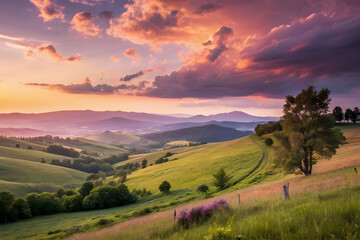 Obraz premium sunset in the mountains
