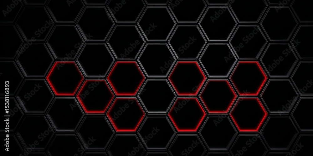 Poster captivating red and silver honeycomb pattern background with geometric texture for modern designs