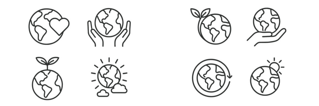 Embracing sustainability with illustrations depicting Earth care and environmental responsibility - Powered by Adobe