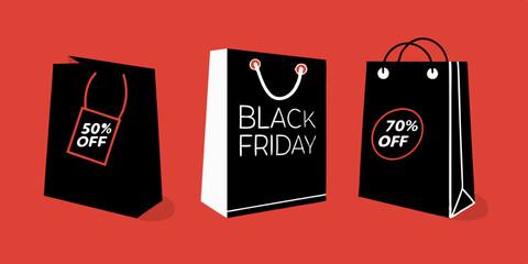black friday shopping bags illustration shopping bags with sale tag
