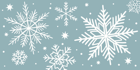 seamless pattern with snowflakes illustration background.