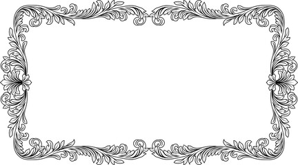 Filigree Heraldic Crest Motif Floral Pattern Frame