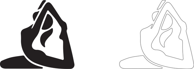 Peaceful yoga  for health. Vector icon.
