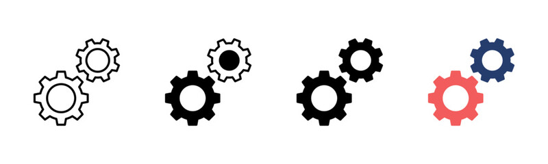 Gear icon sheet multiple style collection