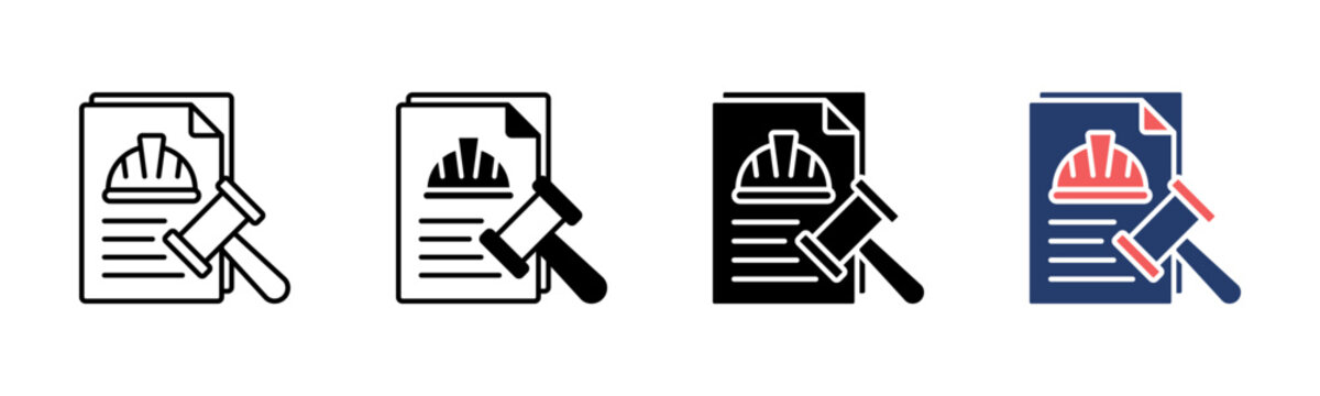 Labour Law icon sheet multiple style collection