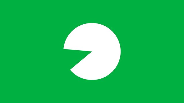 Green Background with White Pie Chart Segment Ideal for Presentations and Infographics