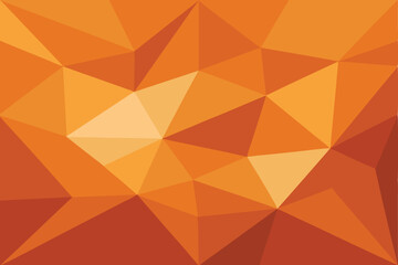 Abstract Orange Polygon Background Geometric Design with Facets, Modern Art Texture and Warm Tones