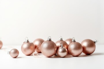 Christmas balls on the white background
