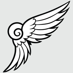 Obraz premium Eagle with outstretched wings in vector illustration style with flying bird elements