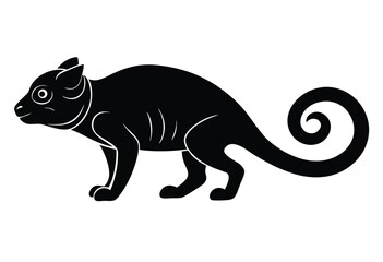 Obraz premium Panther chameleon silhouette vector art isolated reptile lizard graphic wildlife illustration