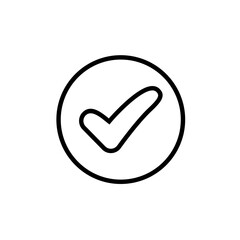 Elegant Black Outline Check Mark in Circle