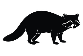Fototapeta premium raccoon silhouette vector elements illustration simple clean wild animal icon