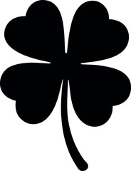 Four Leaf Clover icon vector black silhouette print design