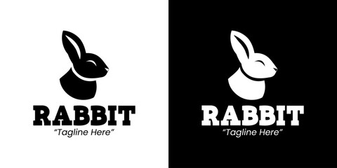 Dynamic and Stylish Rabbit Logo with Bold Typography