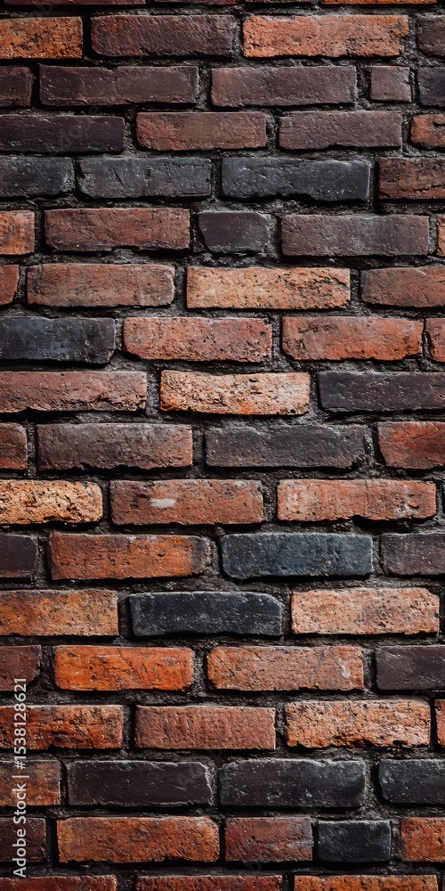 Poster sturdy brickwork surface with old distressed wall texture for rustic backgrounds and design elements