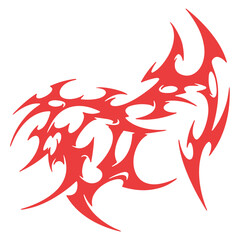 Necro Neotribal Red Tattoo Element Desiign