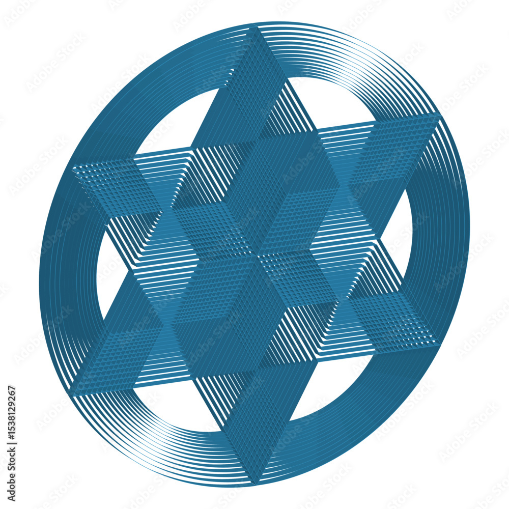 Aufkleber blue circular shape. geometric abstract vector. transparent overlap form. symmetry line texture