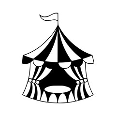 circus tent icon - fun fair entertainment vector
