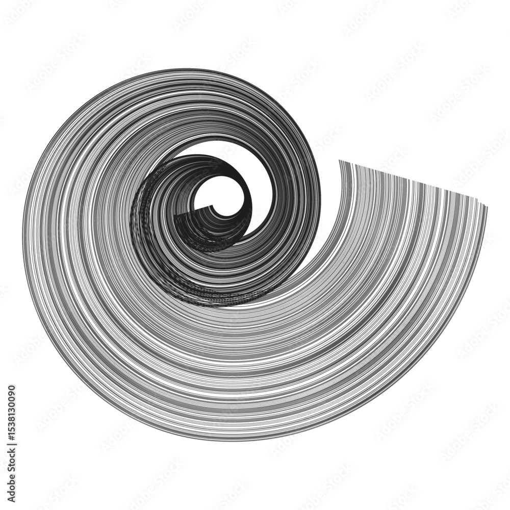Aufkleber gray swirl design. circular vortex pattern. vector spiral motion. monochrome whirlpool shape.