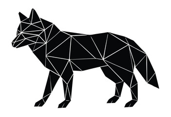 Obraz premium Low Poly Wolf Silhouette Vector Art Minimalist Geometric Animal Design Illustration