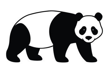 Fototapeta premium Cute Panda Silhouette Vector Art Animal Design for T Shirt Sticker Logo and Print Elements
