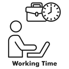 Working Time Outline Icon
