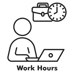 Work Hours Outline Icon