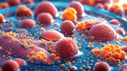 Agar plate full of bacteria and microorganisms