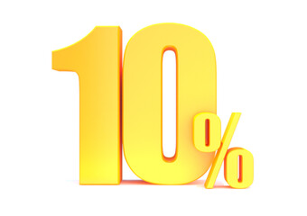Gold 10 Percent off 3d Sign on White Background, Special Offer 10% Discount Tag, Sale Up to 10 Percent Off,big offer, Sale, Special Offer Label, Sticker, Tag, Banner, Advertising, offer Icon