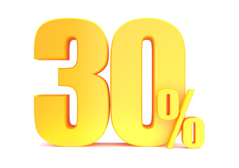 Gold 30 Percent off 3d Sign on White Background, Special Offer 30% Discount Tag, Sale Up to 30 Percent Off,big offer, Sale, Special Offer Label, Sticker, Tag, Banner, Advertising, offer Icon