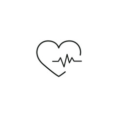 Obraz premium Heartbeat line art illustration simple medical symbol minimalist vector design
