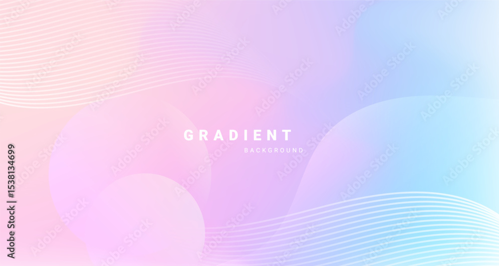 Poster Soft pastel gradient abstract background with flowing wave