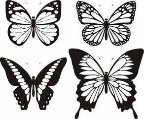 Butterfly Silhouette Icons.eps