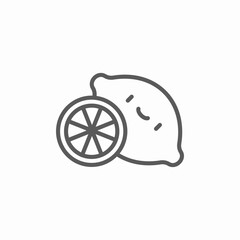 lemon halved icon sign vector