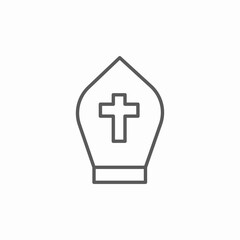 mitre hat icon sign vector