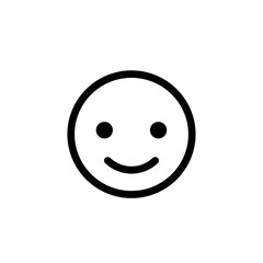 Fototapeta premium Simple smiley face icon with neutral expression 