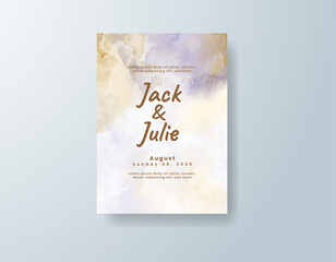 Wedding invitation with abstract splash watercolor