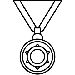 Medal Vector Illustration | Generative AI and Linocut Silhouette Design