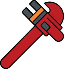 Obraz premium Industrial Pipe Wrench Tool Detailed in Retro Style Vector Drawing
