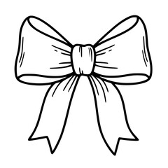 Ribbon Bow Line Art