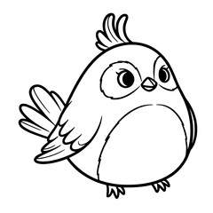 Front Facing Bird Line Art