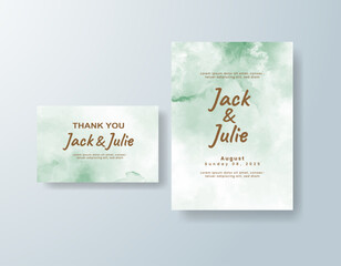 Wedding invitation with abstract splash watercolor