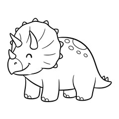 Adorable Triceratops Cartoon Drawing