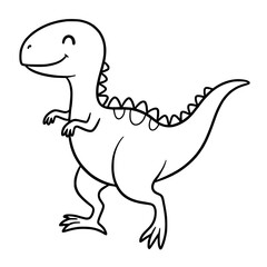 Cute Dinosaur Outline Drawing