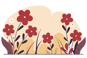 Meadow Flowers Bottom Border - Colorful Floral Seamless Vector Border for Websites, Invitations & Printables