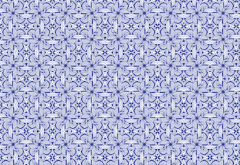 Seamless fabric pattern with abstract art line waven fan blue and white. Ideal for textile, fashion, wallpaper, and digital backgrounds. Clean, modern, and fully repeatable
