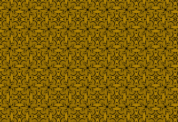 Seamless fabric pattern with abstract art line waven fan gold and black. Ideal for textile, fashion, wallpaper, and digital backgrounds. Clean, modern, and fully repeatable