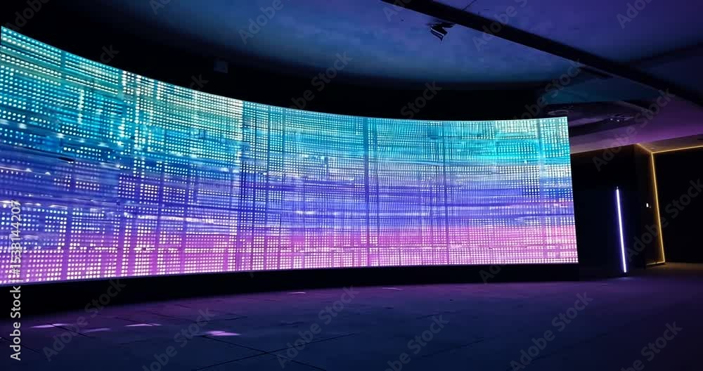 Aufkleber vibrant digital display in modern space showcasing abstract patterns with ambient lighting